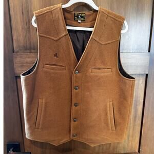 Wyoming Traders 100% Wool Vest Cowboy Ranch Wear Button Up Mens Large